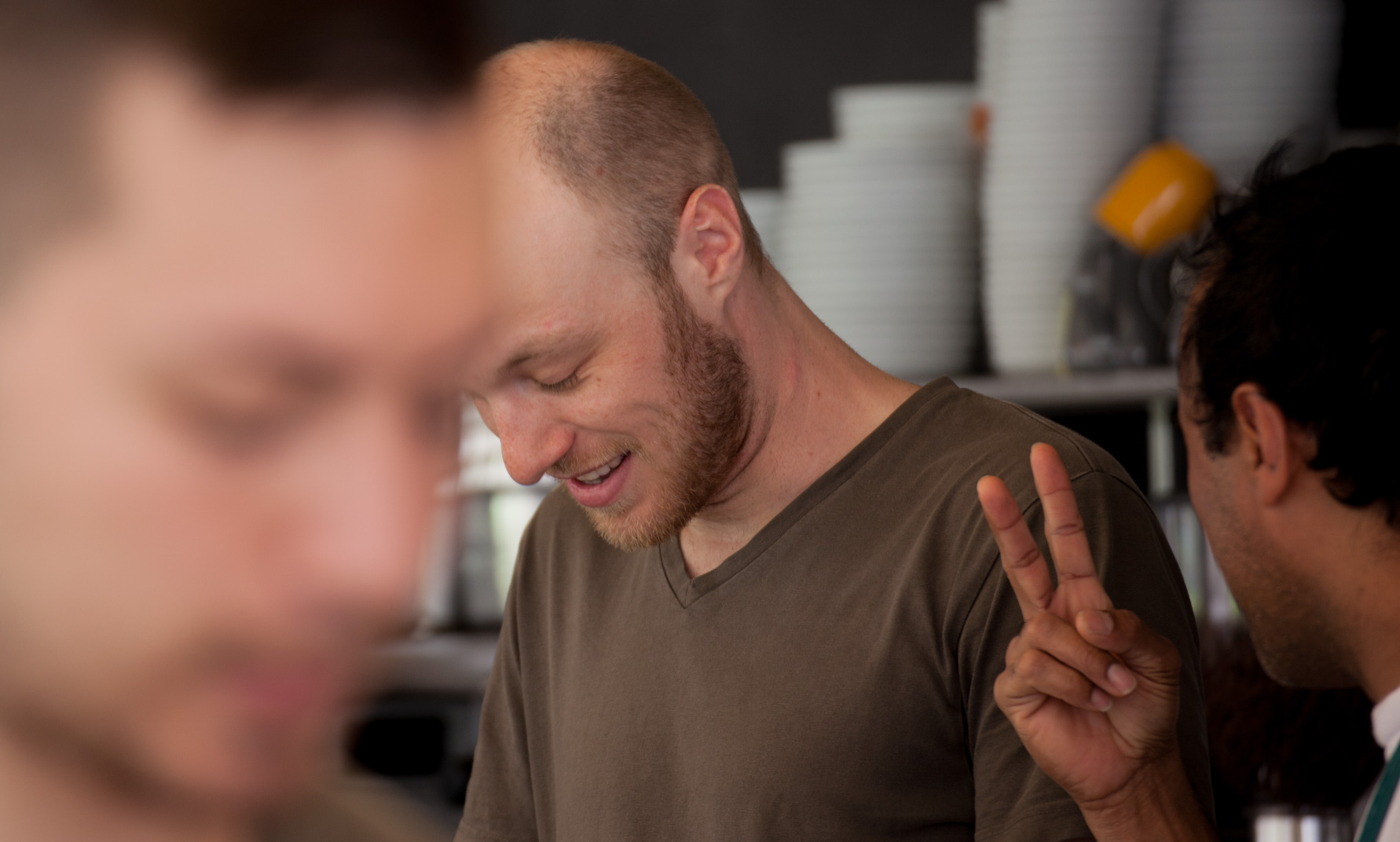 Two men talking #1